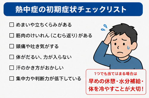 熱中症の初期症状チェックリスト