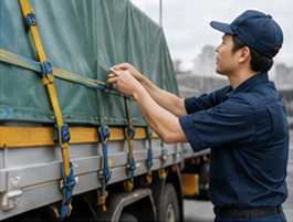 強風・ゲリラ豪雨などの際には荷崩れやシート飛散にも注意