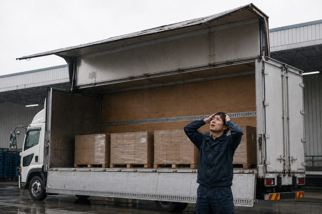 補修を後回しにすると雨漏りによる荷物事故や修理費増大の原因にもなります